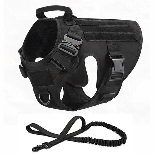 Medium and large dog tactical vest nylon water-repellent tactical training wolf dog harness explosion-proof