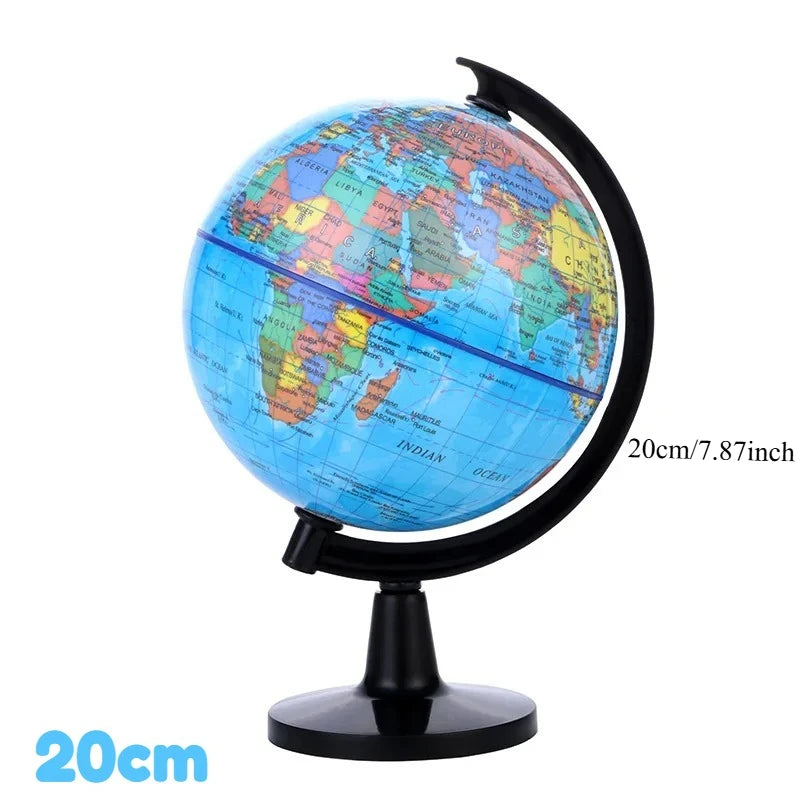 1pc Educational Globe for Teaching, HD English World Map with 360° Rotation, Standard Desktop Geography Learning Tool