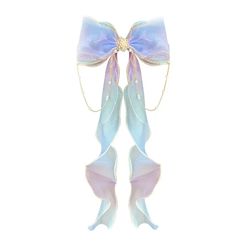 High quality Ladies Hair Clip with Pearl Bow Tassel Ribbon Sweet Kawaii Barrettes Headwear Fashion Hair Accessories for Girls Children Cute Stylish Hairband Perfect for Daily Wear Party and School butterfly hair accessories