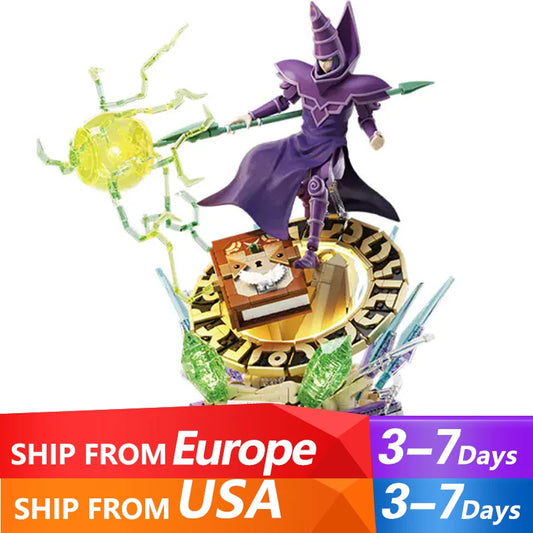 KONAMI Anime Yu-Gi-Oh! Equal Arts Dark Magician Building Blocks Cartoon  Action Figures Model Bricks Toy Children Collect Gifts