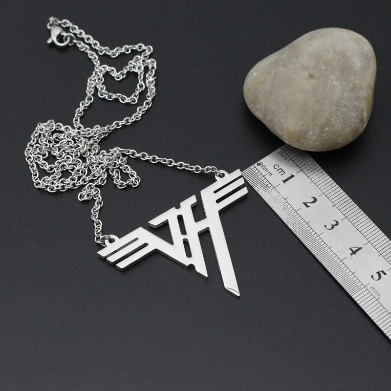 Hot VH Charm Eddie Van Halen band Logo Stainless Steel Pendant Necklace Jewelry 24" Chain US STOCK