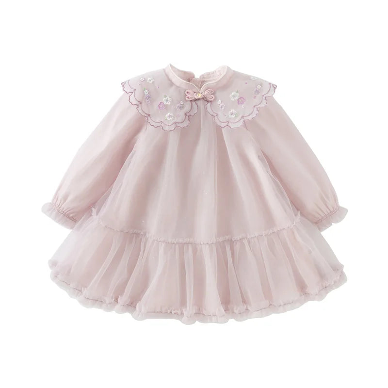 Spring Girl's Dress Cute Mesh Embroidery New Charm Gentle Cute Children's Princess Dress Party Outdoor DB1250678
