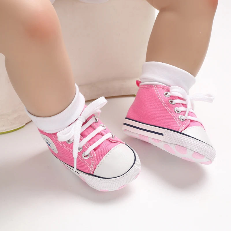 Infant Toddler Anti-slip Baby Shoes Baby Canvas Classic Sneakers Newborn Star Sports Shoes Baby Boys Girls First Walkers Shoes