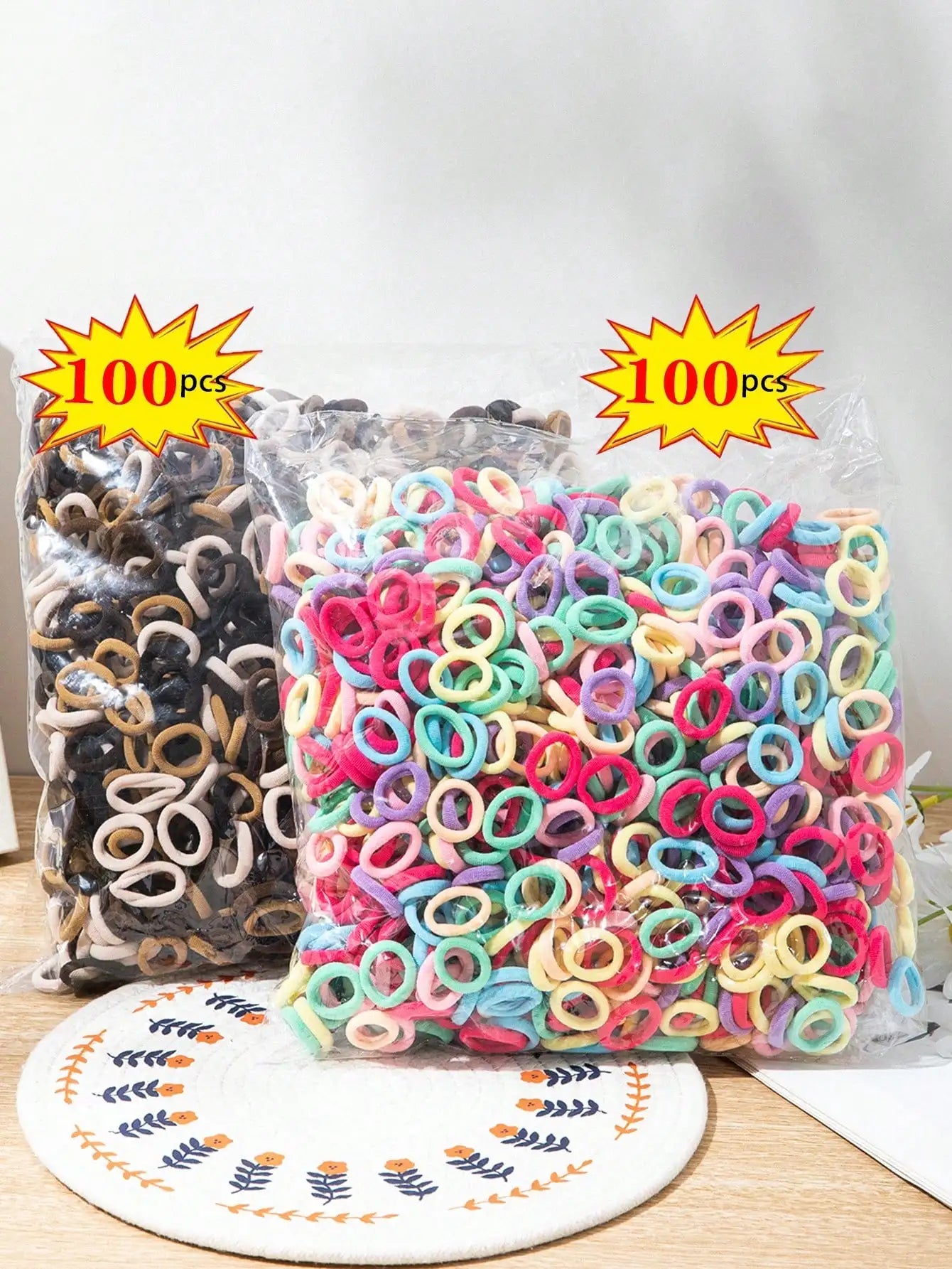100Pcs Girls Elastic Hair Ties Colorful Nylon Small Hair Tie For Teen Ponytail Holder Scrunchie Teen Hair Accessories