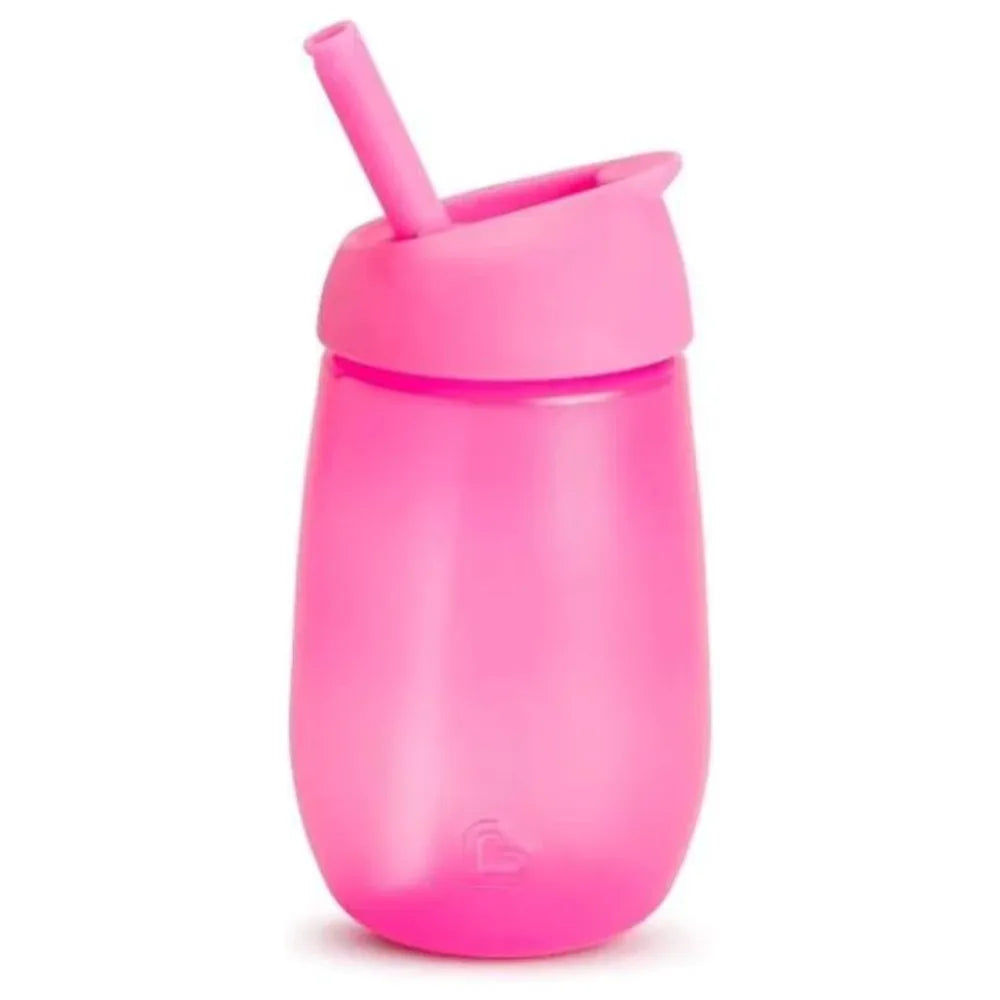 10 oz Toddler Sippy Cup with Straw Lid Leak Proof Spill Proof Training Cup for Kids Baby Pink Unisex
