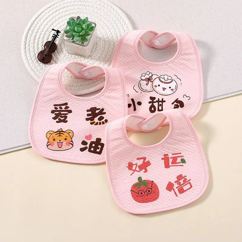 3Pcs Cotton Soft Baby Adjustable Bibs Infant Bib Newborn Burp Cloths Bandana Scarf for Kids Boy Girls Feeding Saliva Towel
