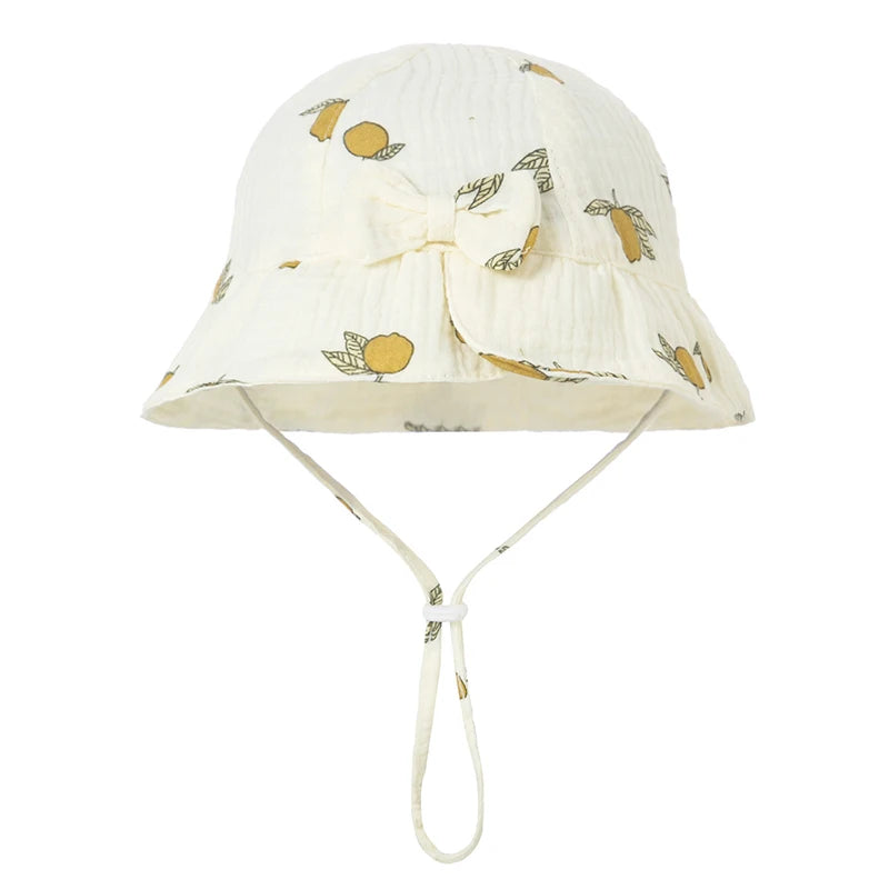 Baby Hats Girls Bowknot Panama Summer Kids Sun Hat Infant Beach Fisherman's Hat Children Breathable Cotton Outdoor Bucket Cap