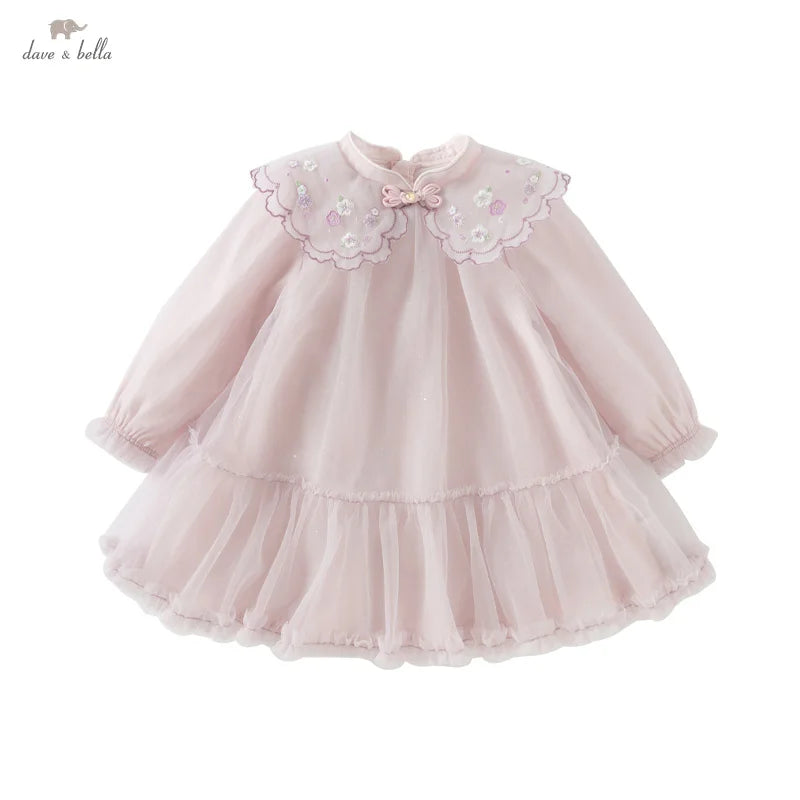 Spring Girl's Dress Cute Mesh Embroidery New Charm Gentle Cute Children's Princess Dress Party Outdoor DB1250678