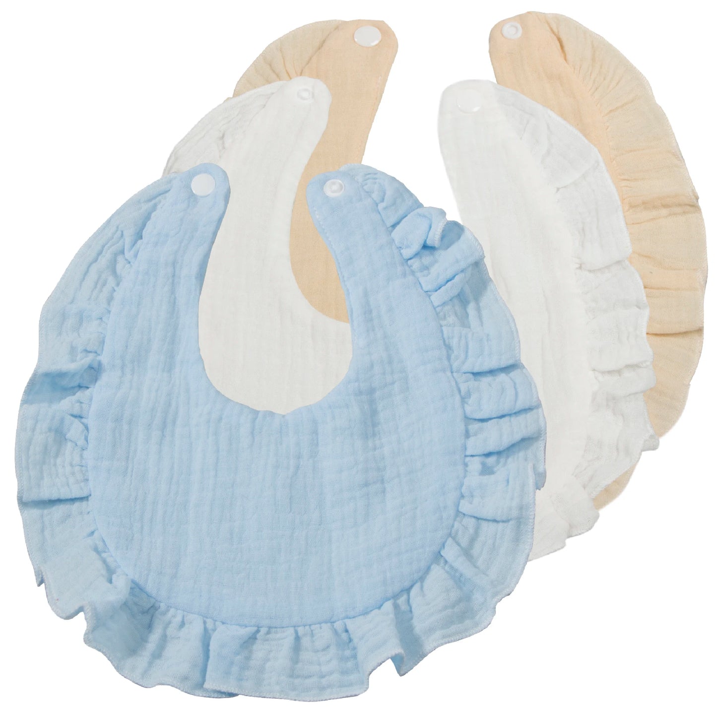 Soft & Absorbent 3-Pack Unisex Muslin Cotton Baby Bibs: Snap Closure, Perfect for Teething & Drooling