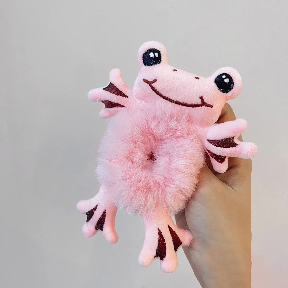 1pcs Cute Funny Green Frog Plush Hair Circle Elastic Scrunchies Soft Headwear For Women And Girls To Create Stylish Ponytail Bun Hairstyle Comfortable And Stretchy Hair Band That Holds Hair Firmly All Day Long hair accessorie