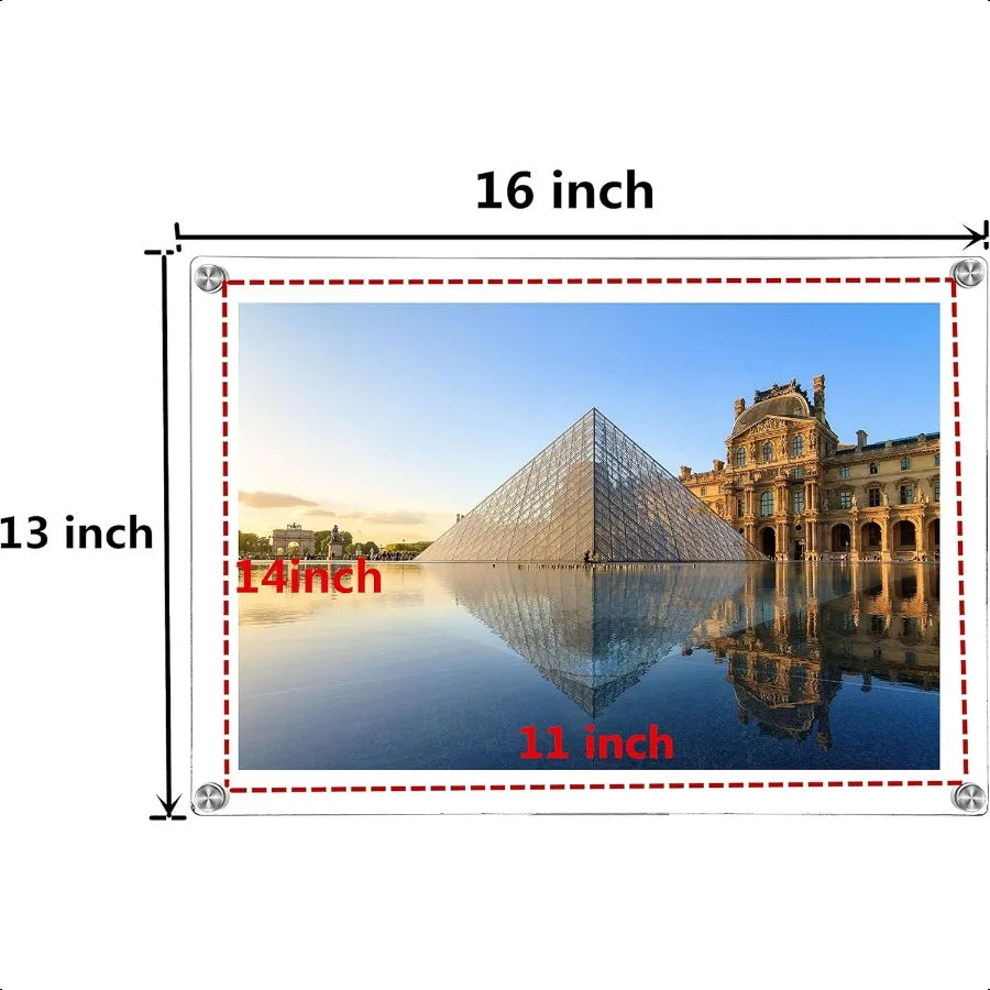 11x14 Acrylic Wall Mount Floating Picture FrameCollage Photo Frames for Display Degree Certificate Clear Hanging Pictures Frame