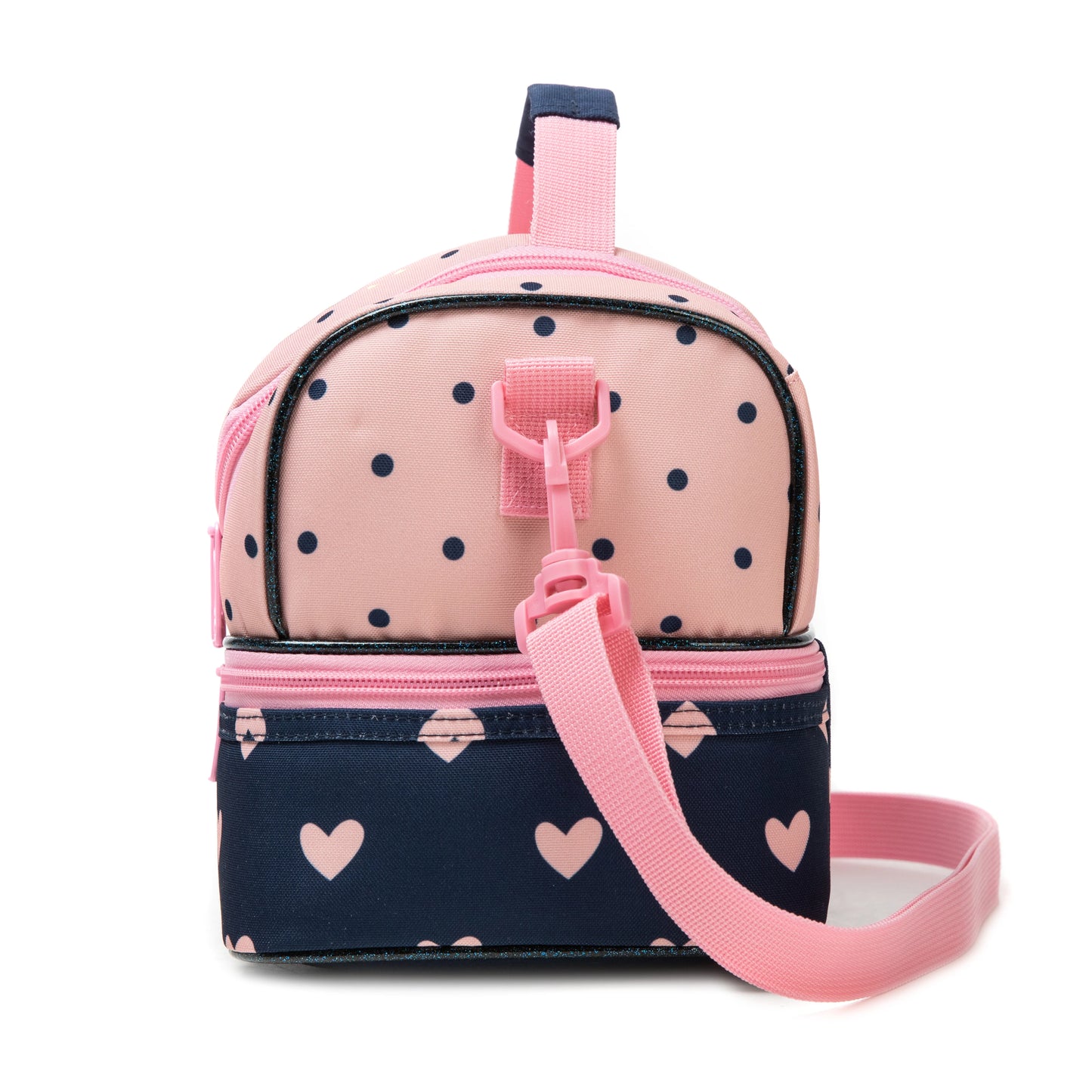 Girls Cute Unicorn Kitten Print Double Deck Lunch Bag Portable Handheld Insulated Food Bag Leakproof Washable Snack Container Bag