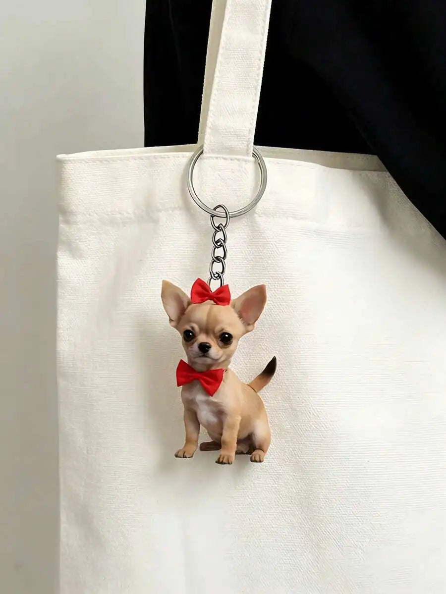 Acrylic Dachshund Keychain Charm For Bags Backpacks Cars Home Decor Pet Lover Gift