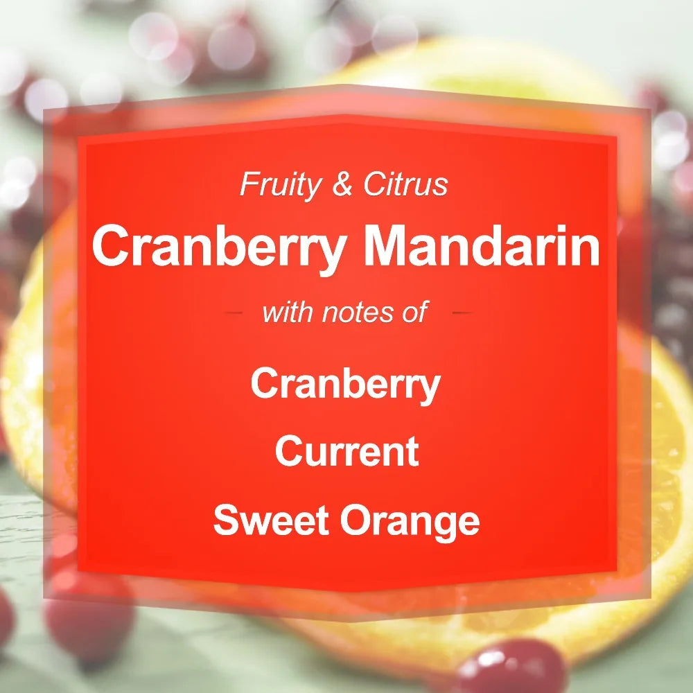Cranberry Mandarin Scented Candle Large 20oz Glass Jar Single Wick Home Fragrance Aromatherapy Decor Gift