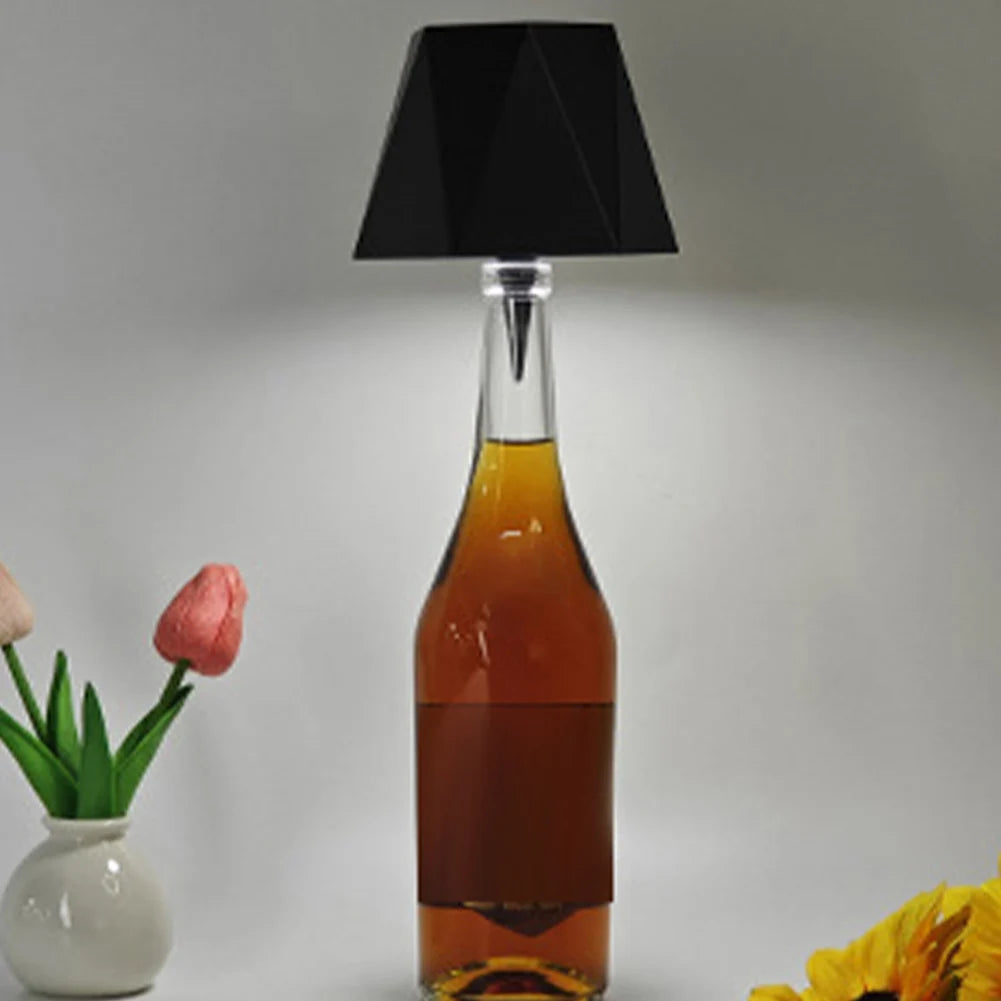 LED Wine Bottle Lamp Touch Control Portable Desk Lamp Stepless Dimming Decorative Bottle Lamp for Indoor Outdoor Use