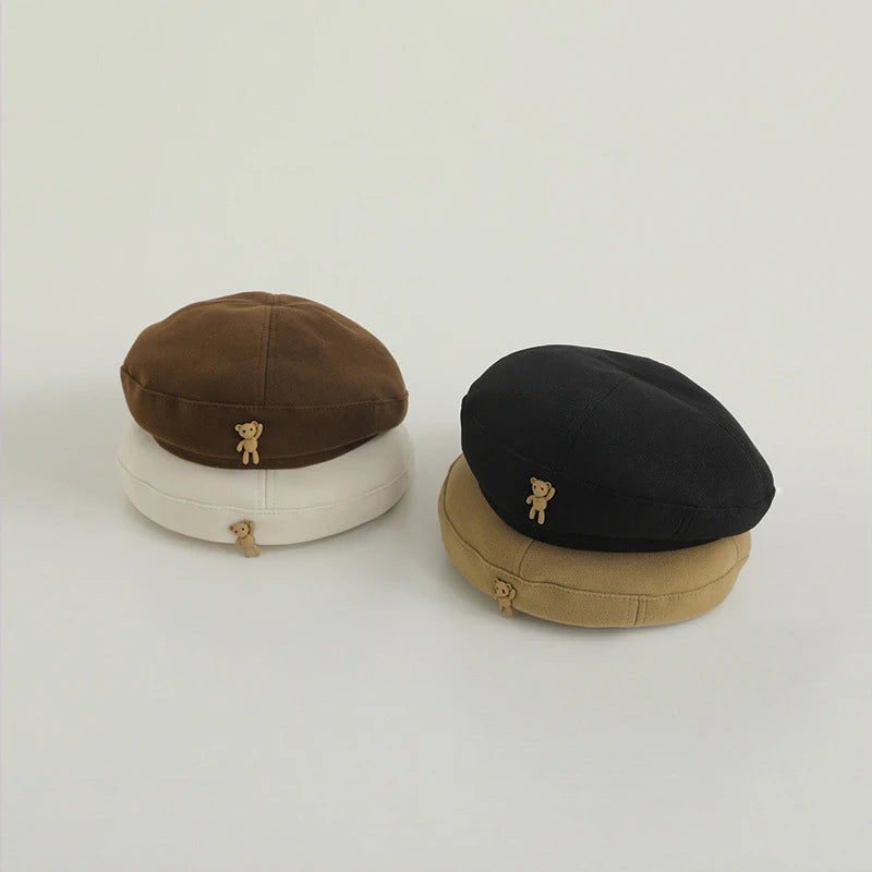 Kids Beret Hats Fashion Retro Boy Girl Autumn Winter Warm Caps Beanies Korean Children Artist Painter Caps 4-10Y