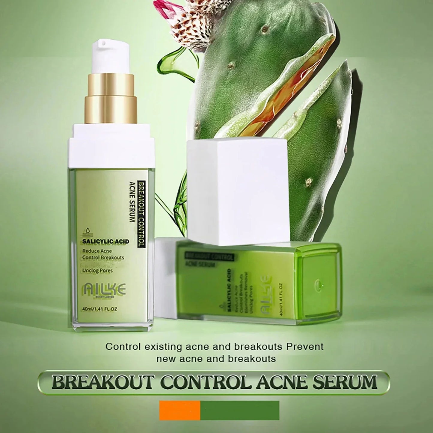AILKE Organic Anti-Acne Cleansing Face Care Set, Smooth Skin, Remove Stains, Spots, Prevent Breakout, for All Skin Types
