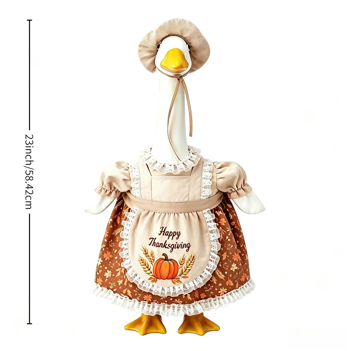 Outfit Goose Statue In Goose Statue Goose-Statue-Floral Outfit For 23 In Apron Hat Thanksgiving Outfit For