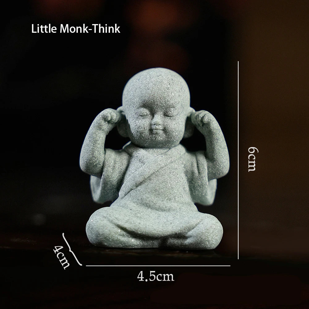 Buddha Statue Fish Tank Decoration Mini Buddhism Figurine Desk Topper Tablescape Decor Home Zen Statue