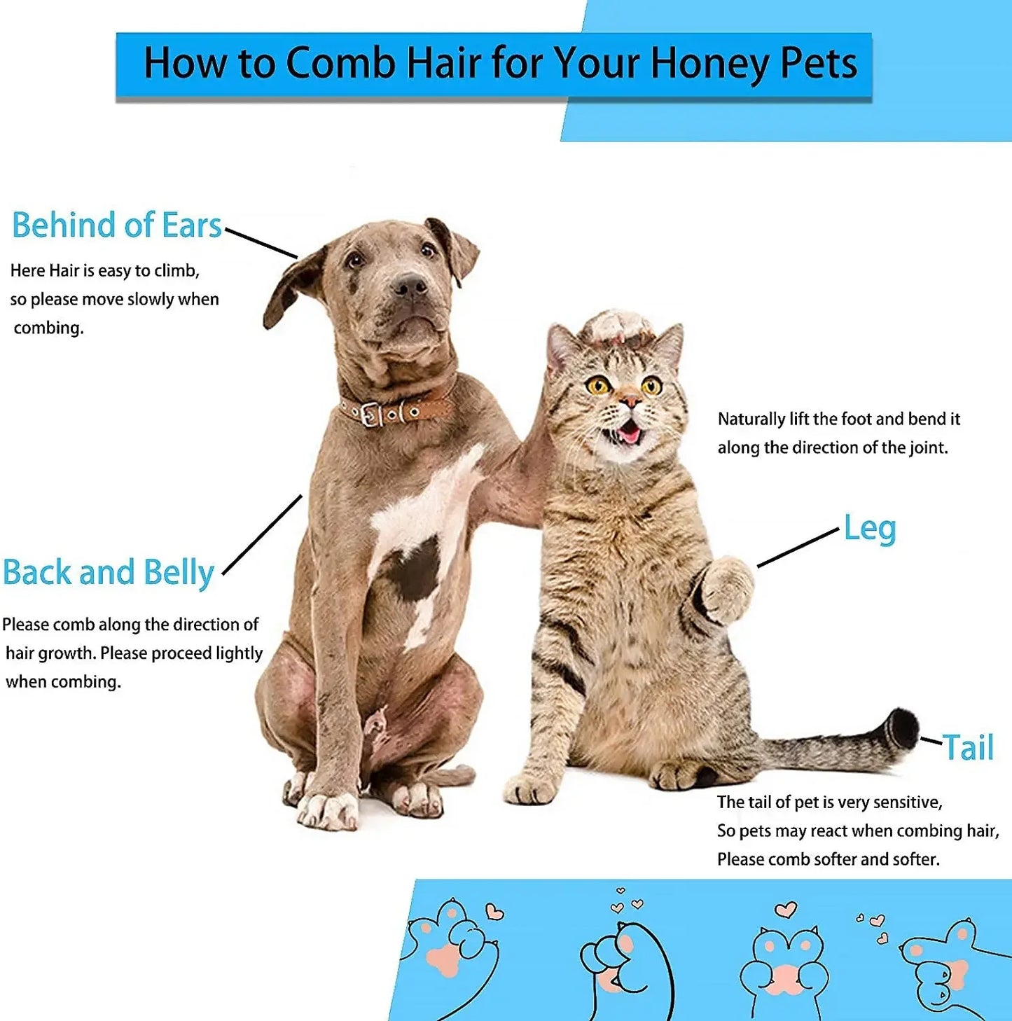 Dog Hair Remover Brush Cat  Hair Grooming And Care Comb For Long Hair  Pet Removes Hairs Cleaning Bath Brush  Supplies