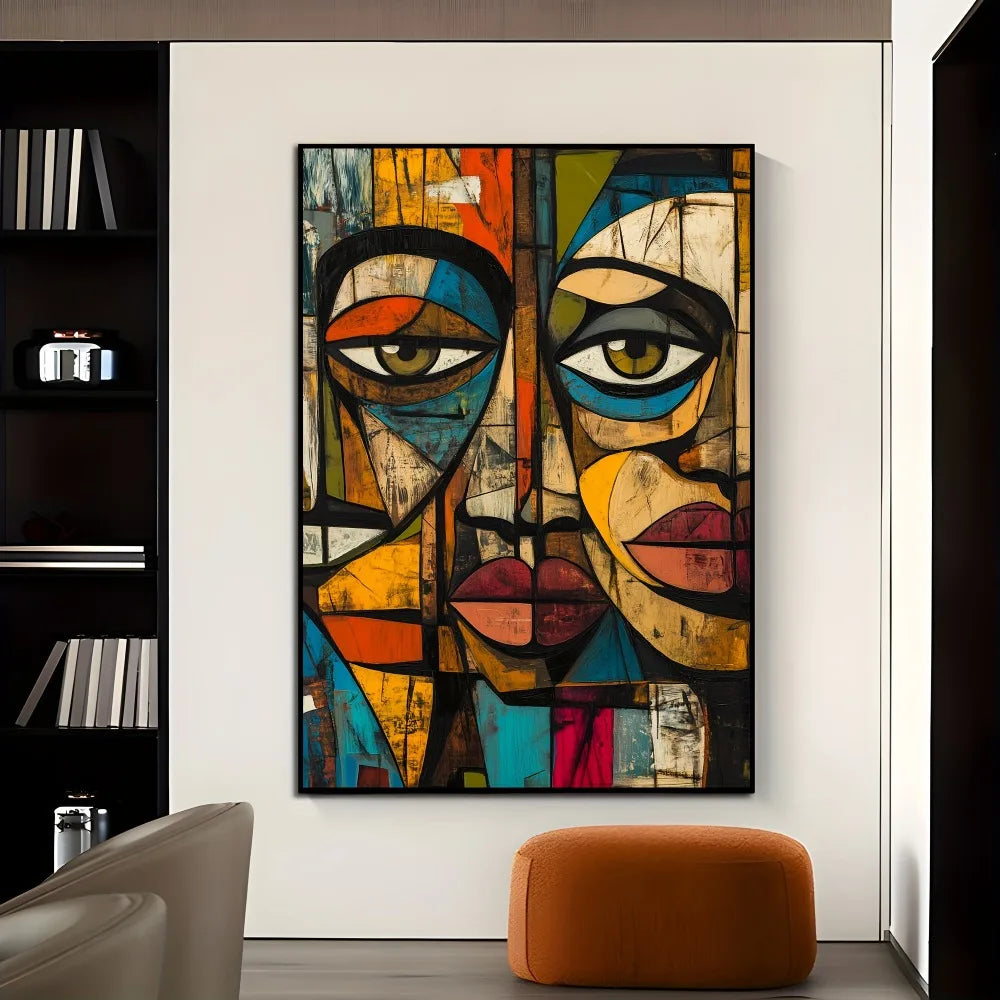 A frameless modern African abstract art canvas print, size, modern mural poster suitable for interior decoration, frameless