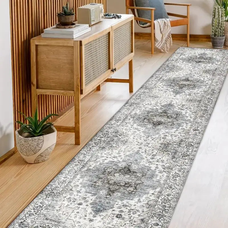 Bohemian Corridor Carpet Geometric Pattern Crystal Velvet Floor Mat Entrance Kitchen Staircase Long Rug Home Decoration