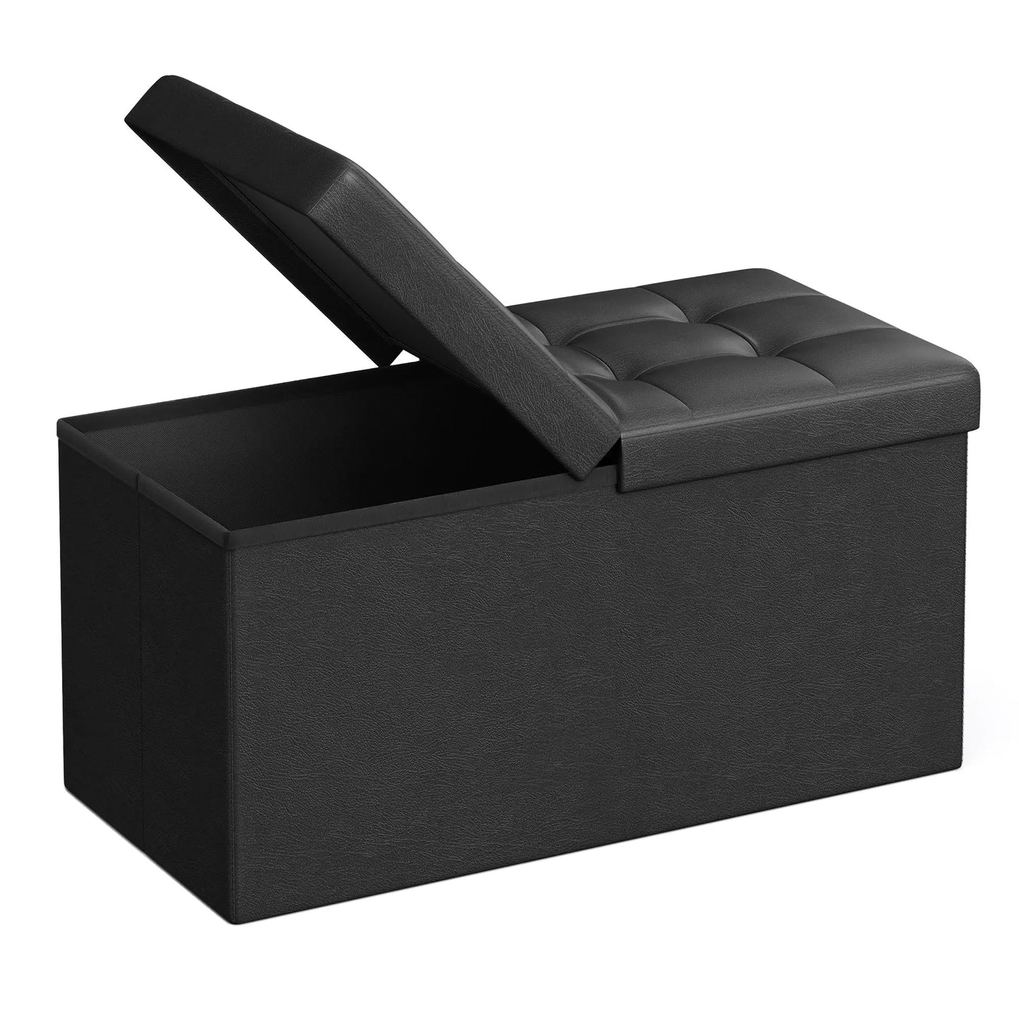 Collection - 43 Inches Storage Ottoman Bench With Flipping Lid, Storage Chest With Iron Frame Support, Load 660 L