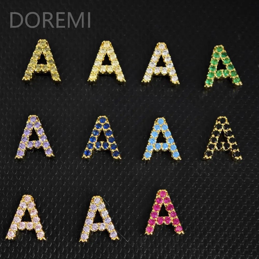 DOREMI New Arrival Birthstone Cz Color Letters Women Bracelet Cuff Full Crystal Bangles Bracelet