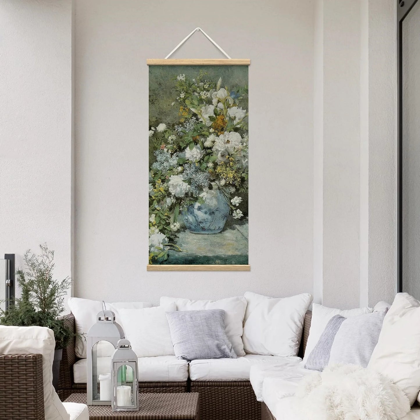 Wooden Framed Hanging Poster Elegant Floral Arrangement Classic Still Life Wall Picture Poster Artwork for Home