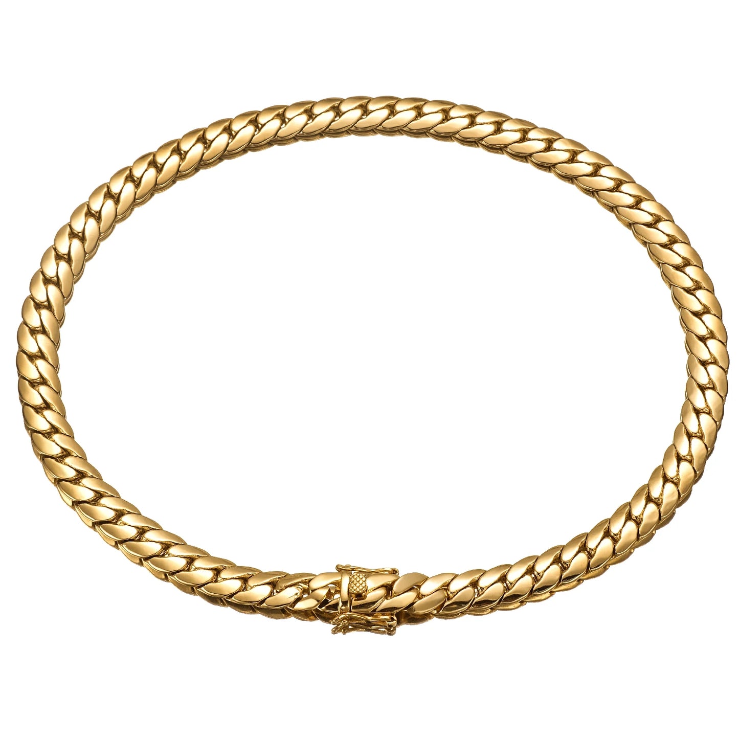 Hip Hop Bling Gold Color Cuban Link Chain Necklaces Tank Chain Men's Whip Chain Necklace Men Rapper Jewelry Drop Shipping