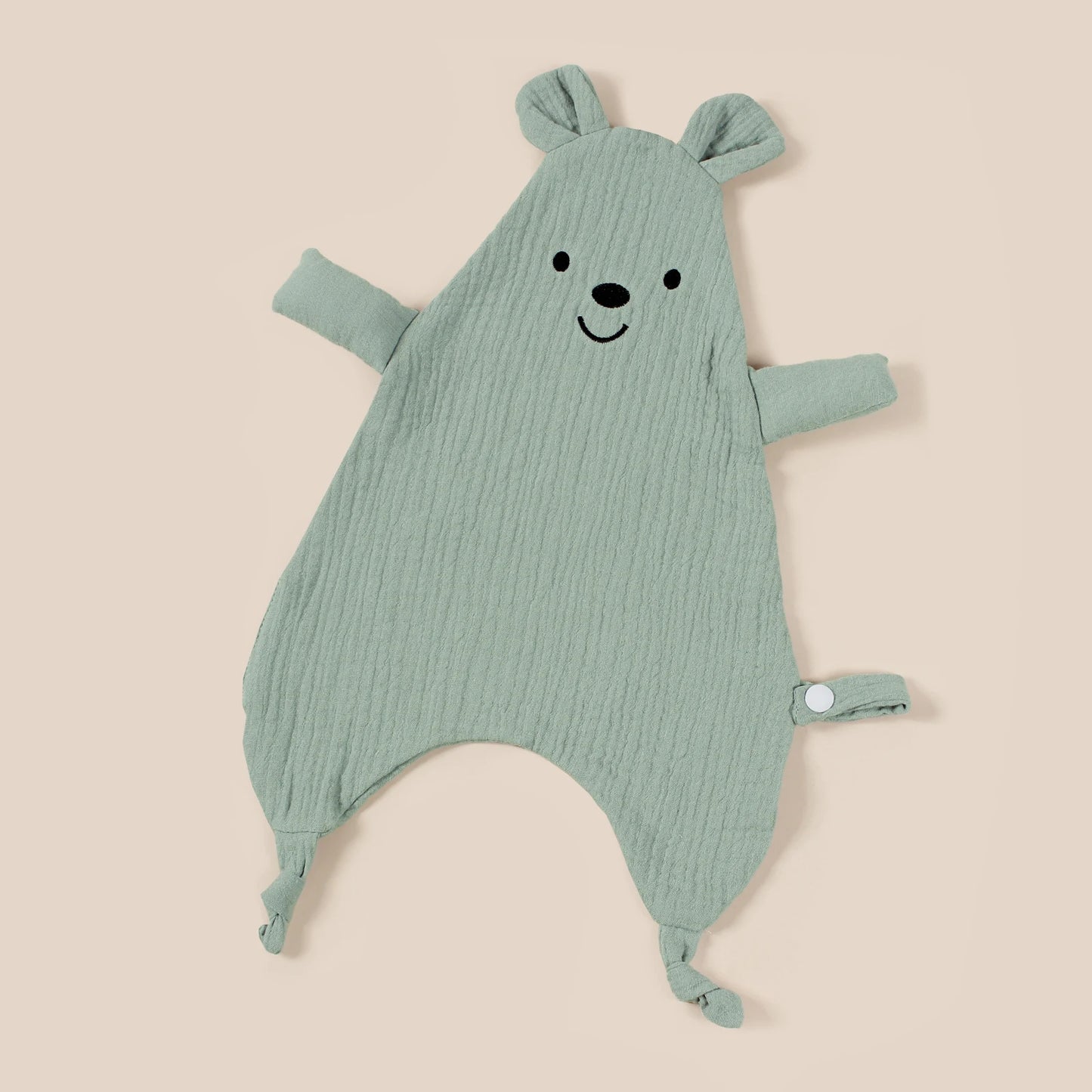 New Design Baby Comforting Towel Organic Cotton Muslin Smile Bear Saliva Scarf For Children Kids Comfort Sleep Blanket
