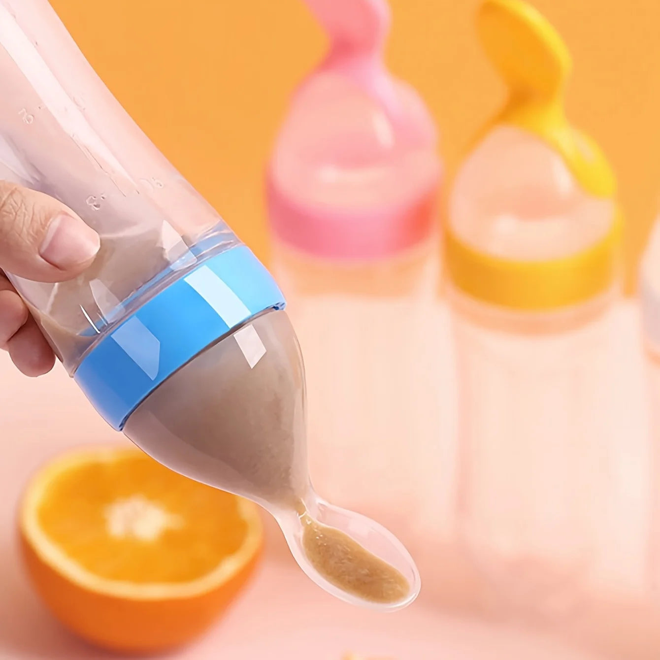 9pcs Multi-Functional Baby Rice Cereal Feeding Set: 1pc Rice Cereal Bottle, 2pcs Teething Pacifiers, 6pcs Different Size Mesh Bags (2pcs Each In S, M, L) - Blue