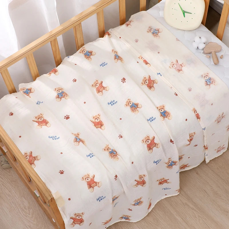 Baby Blanket Newborn Muslin Swaddle Cotton Bath Towel Summer Stroller Cover Wrap Gauze Toddler Sleep Blanket Baby Items