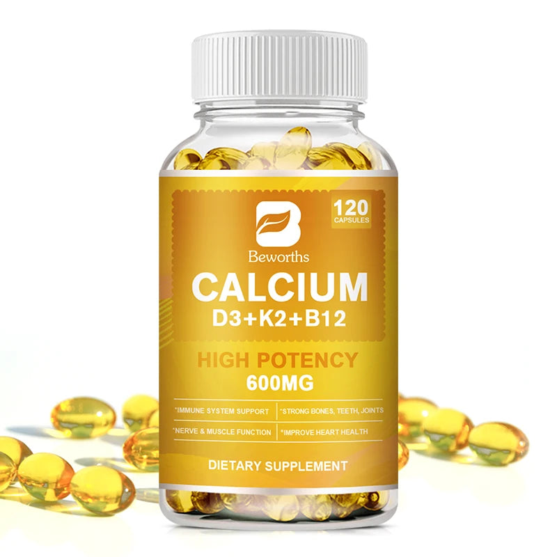 4in1 Vitamin D3 Calcium Capsules for Bone Strength Heart Health Immune Support Nerve and Muscle Function Health