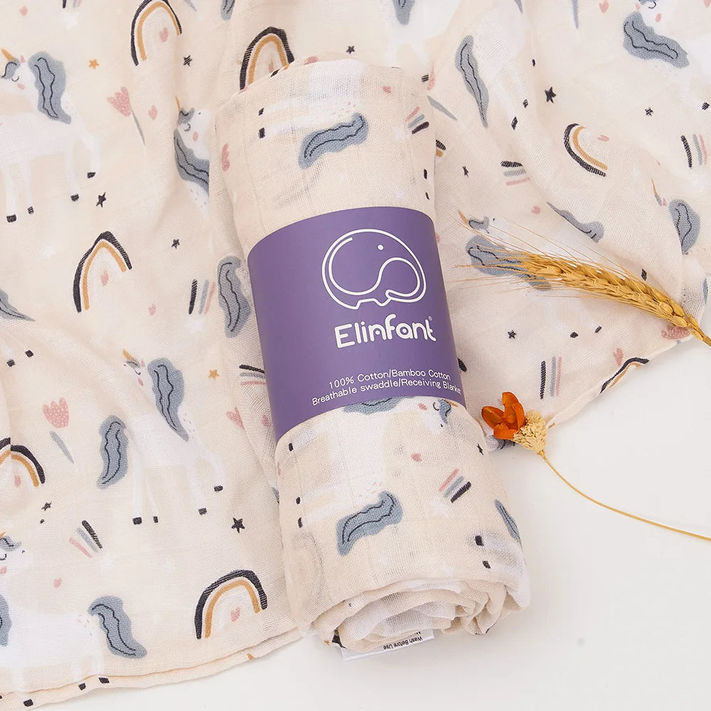 Elinfant Baby Swaddle Blanket All Season Breathable Blankets Newborn Bath Towel Various Patterns Multifunctio Use In Daily Life