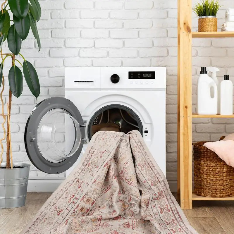 Washable Low-Pile Area Rug 3x5, Non-Slip, Non-Shedding, Foldable, Kid & Pet Friendly - Ideal for Living Room, Bedroom, Kitchen