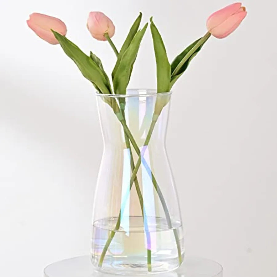 8 inch Glass Flower Vases for Centerpiece Table Home Indoor Desk Decor, Inch Modern Boho Style Vase for Wedding Housewarming Gi