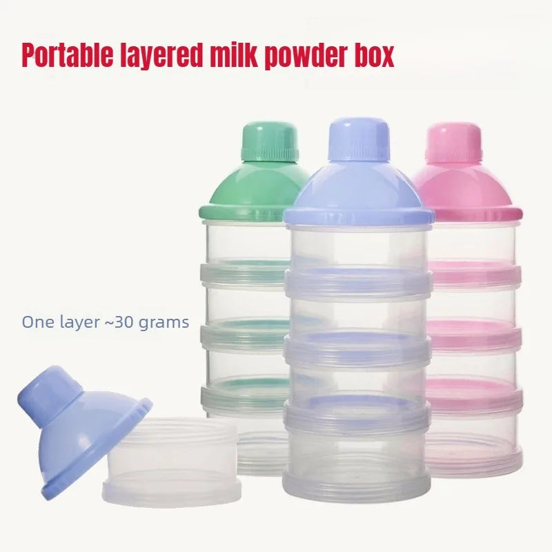 Baby Milk Powder Box Large Capacity Colorful Multi Layer Food Supplement Box Independent 5 Grid Layered Milk Powder Box