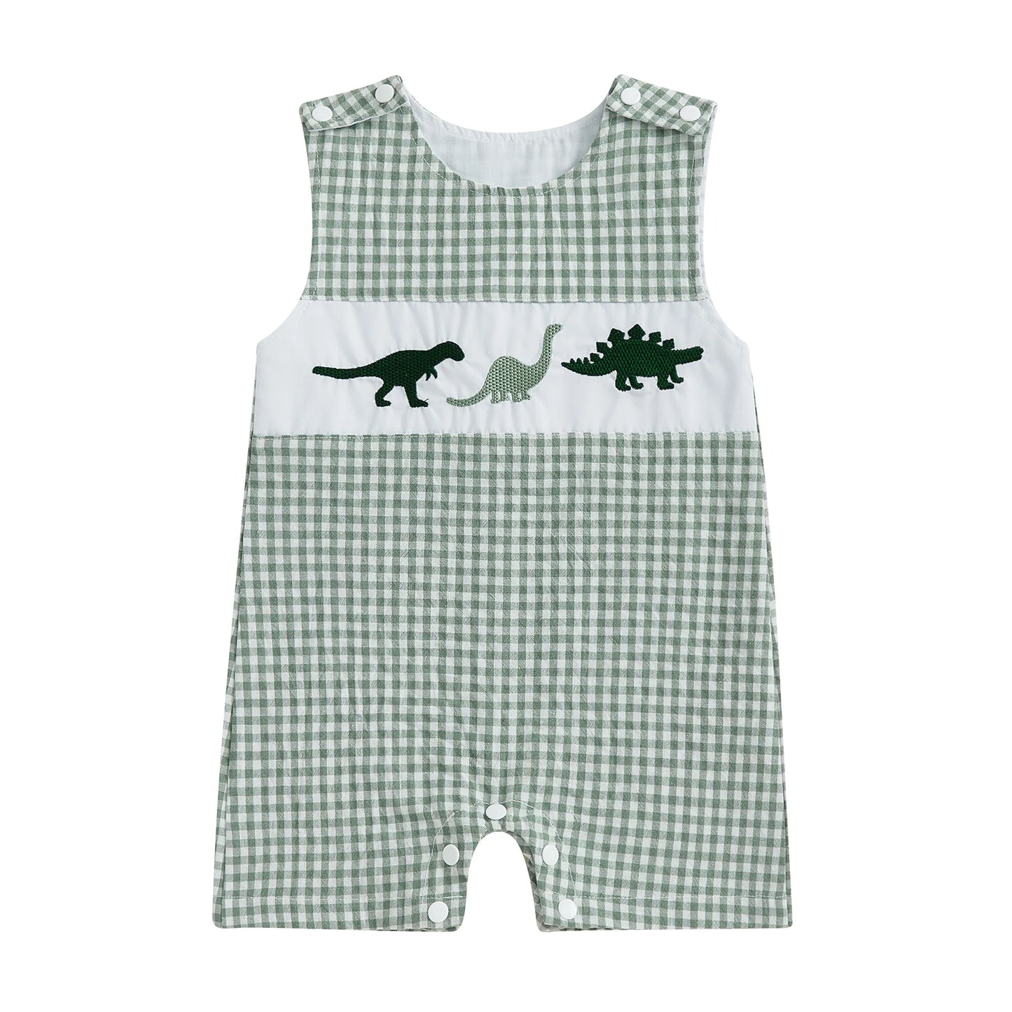New Baby Boy Romper Cute Embroidered Sleeveless Buttons Short Jumpsuits 2026 Summer Toddler Overalls 0-18M