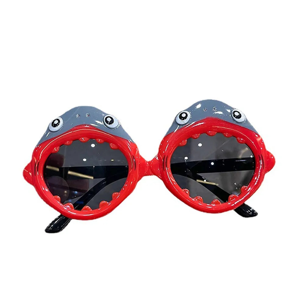 Cartoon Shark Shape Children Sunglasses UV Protection Glasses Fashionable Kids Eyewear Perfect For Children s Photo Props Kids Party Birthday Party Accessory Ideal Outdoor Eyewear For Boys And Girls Aged 3 To 10