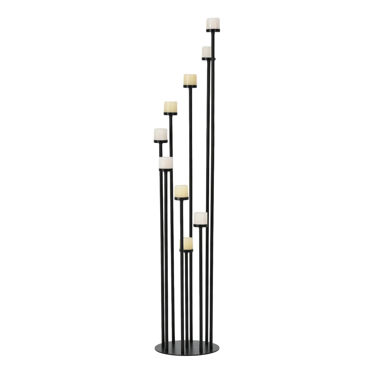 2Pcs Black 9 Arm Floor Candle Holder Candelabra, Tall Floor Stand For Wedding Ceremony Dinner Party Home Decor Formal Event