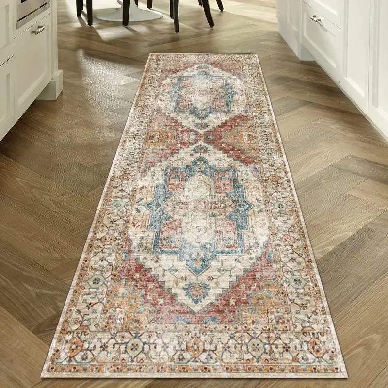 Bohemian Corridor Carpet Geometric Pattern Crystal Velvet Floor Mat Entrance Kitchen Staircase Long Rug Home Decoration