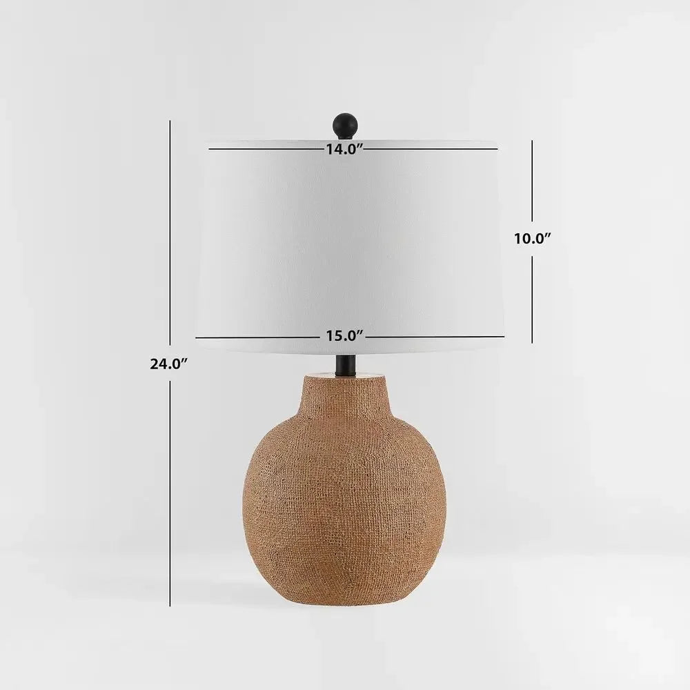 Rustic Brown 24-inch LED Table Lamp for Bedroom, Living Room, and Office with Included Bulb