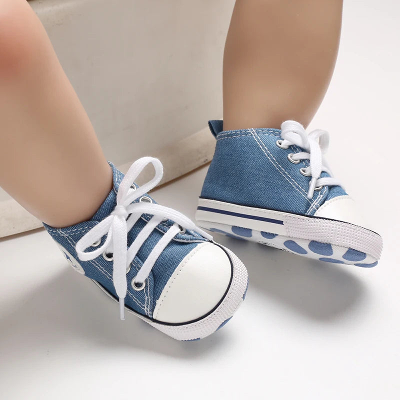 Infant Toddler Anti-slip Baby Shoes Baby Canvas Classic Sneakers Newborn Star Sports Shoes Baby Boys Girls First Walkers Shoes