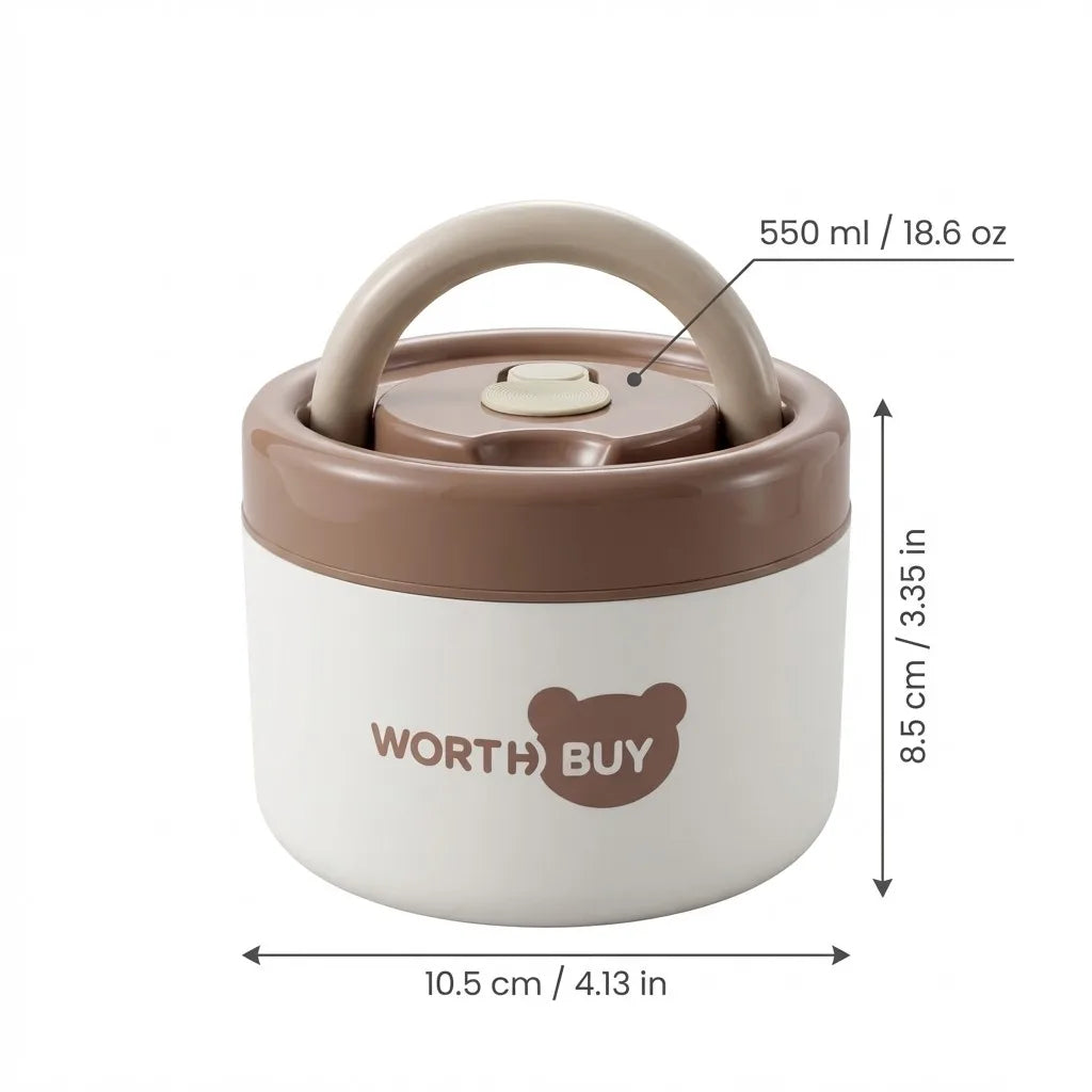 304 Stainless Steel Insulated Lunch Box With Handle Portable  Leak-proof Double Layer Bento Box For Kids Students Microwave Safe