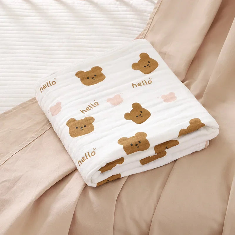 4 Layer Cotton Newborn Baby Bath Towel Swaddle Blanket Babies Bedding Gauze Blankets Stroller Cover Children's Shower Towel