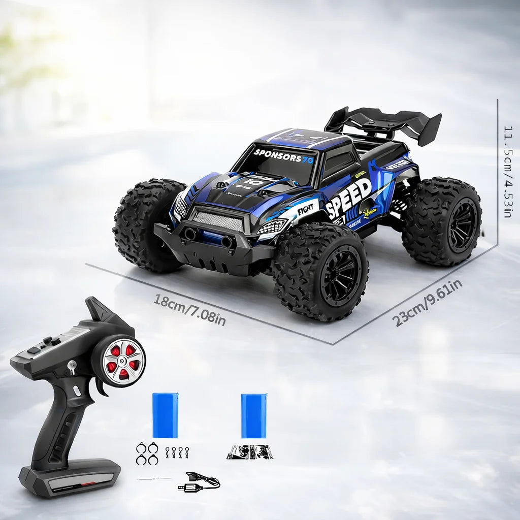 High-Speed RC Off-Road Vehicle with LED Lights Ready-to-Run Remote Control Car Fast Stylish Gift for Kids Halloween Christmas