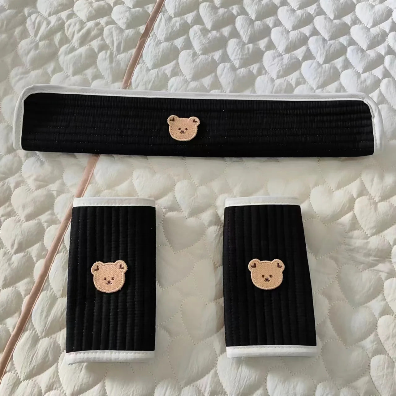 3pcs Baby Stroller Front Armrest Protective Cover Cotton Trolley Towel Children's Drool Towel Kids Seat Bib Stroller Accessories