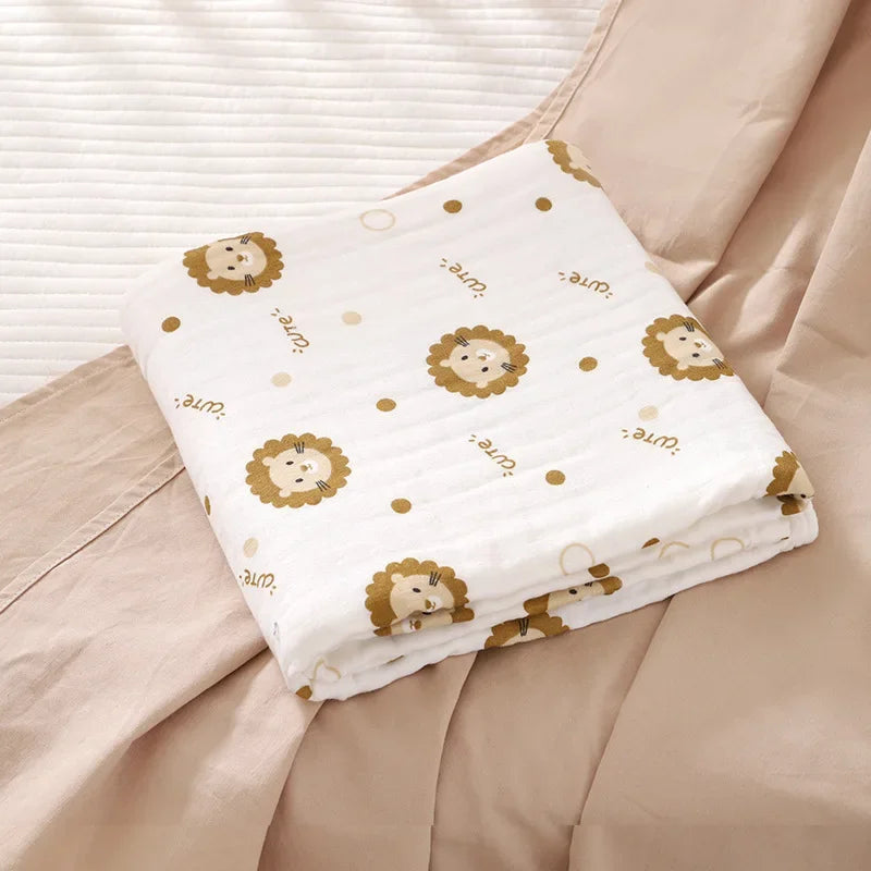 4 Layer Cotton Newborn Baby Bath Towel Swaddle Blanket Babies Bedding Gauze Blankets Stroller Cover Children's Shower Towel