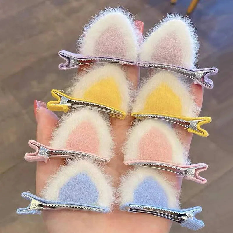 Cute Cartoon Plush Cat Ears Steamed Cat Ear Shaped Bread Stereo Hair Clips For Little Girls Korea Style Soft Comfortable Hair Accessories Perfect For Daily Wear Party And Photo Shoots